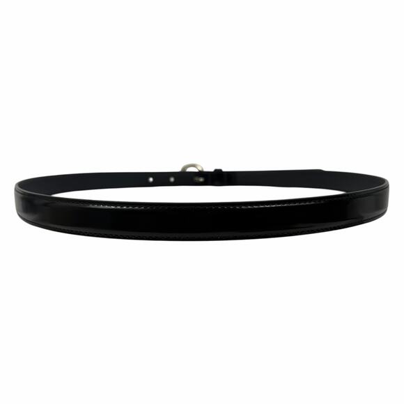 Gucci Thin Leather Belt with Bamboo Buckle Black Silver Size 80/32 main image 6